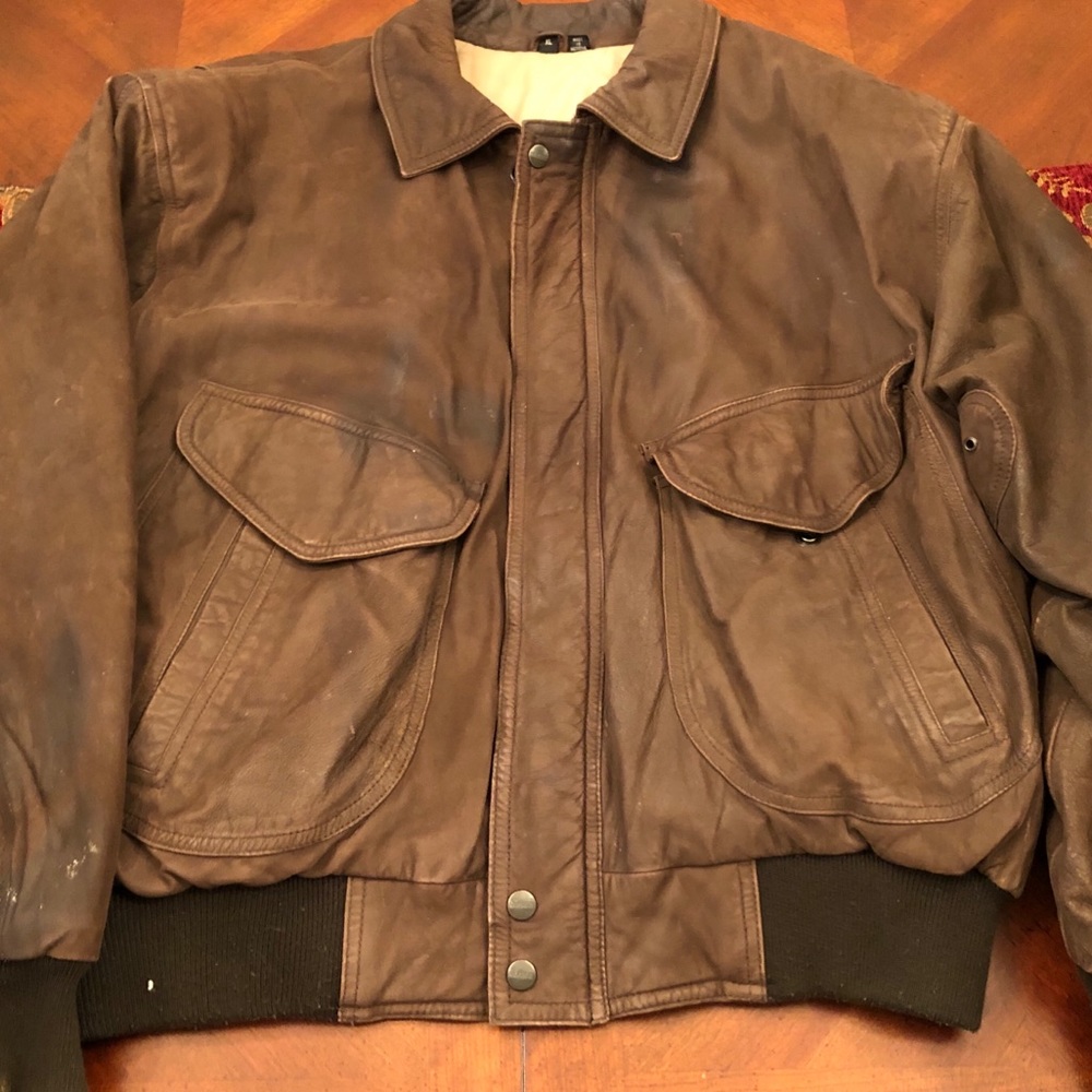 Men’s Leather Bomber Jacket